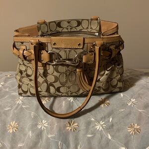 Coach Hampton bag, leather and canvas, excellent condition for vintage